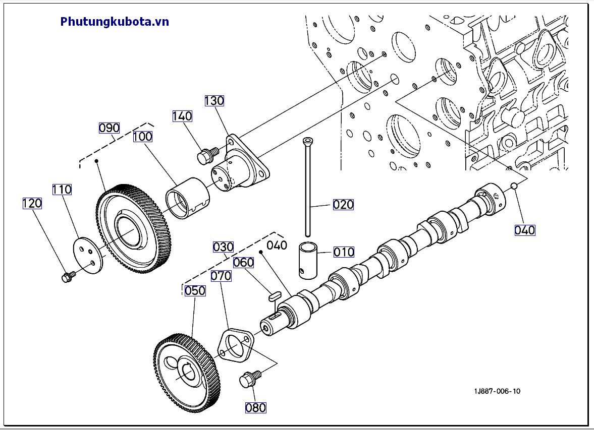 Trục cam và bánh răng không tải